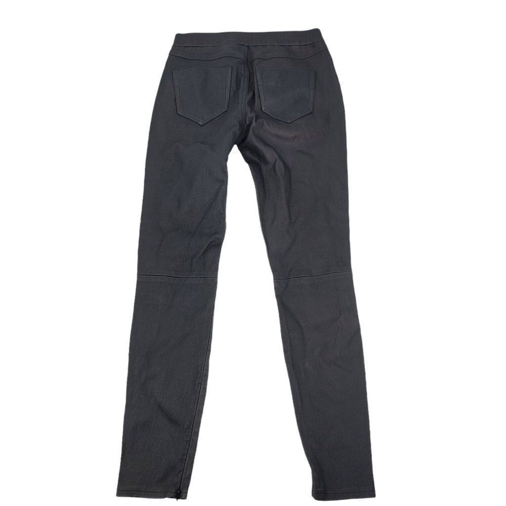 Madewell Leather Pants High Rise Skinny Sexy Black Straight Leg Leather Pants - Picture 4 of 6
